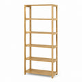Étagère à chaussures ouverte 6 niveaux en bambou naturel 65 x 30 x 180 cm