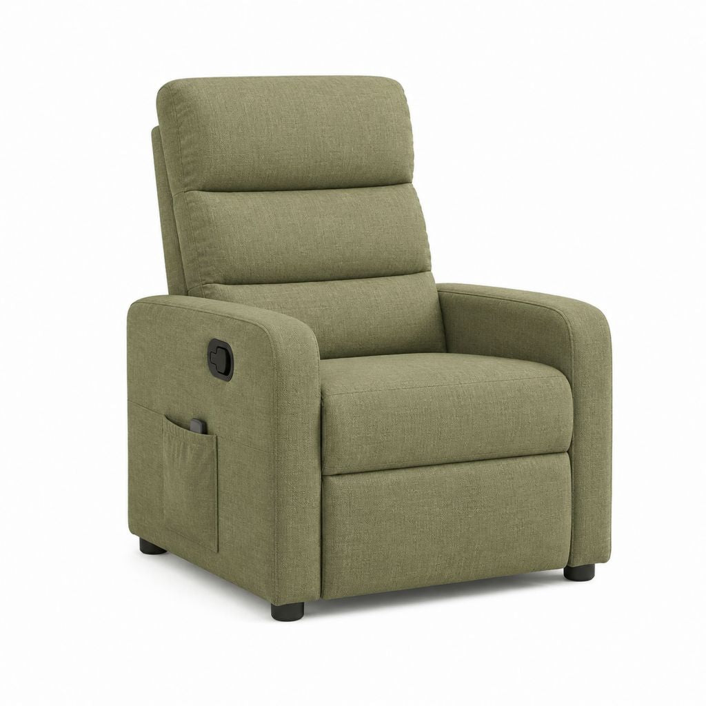 Fauteuil relax inclinable manuel vert en polyester 78 x 92 x 102 cm