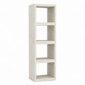 Étagère bibliothèque sur pied beige effet béton en panneaux de particules mélaminés rectangulaire 40 x 30 x 180 cm