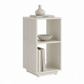 Étagère sur pied blanche en MDF à 2 niches 30 x 30 x 70 cm